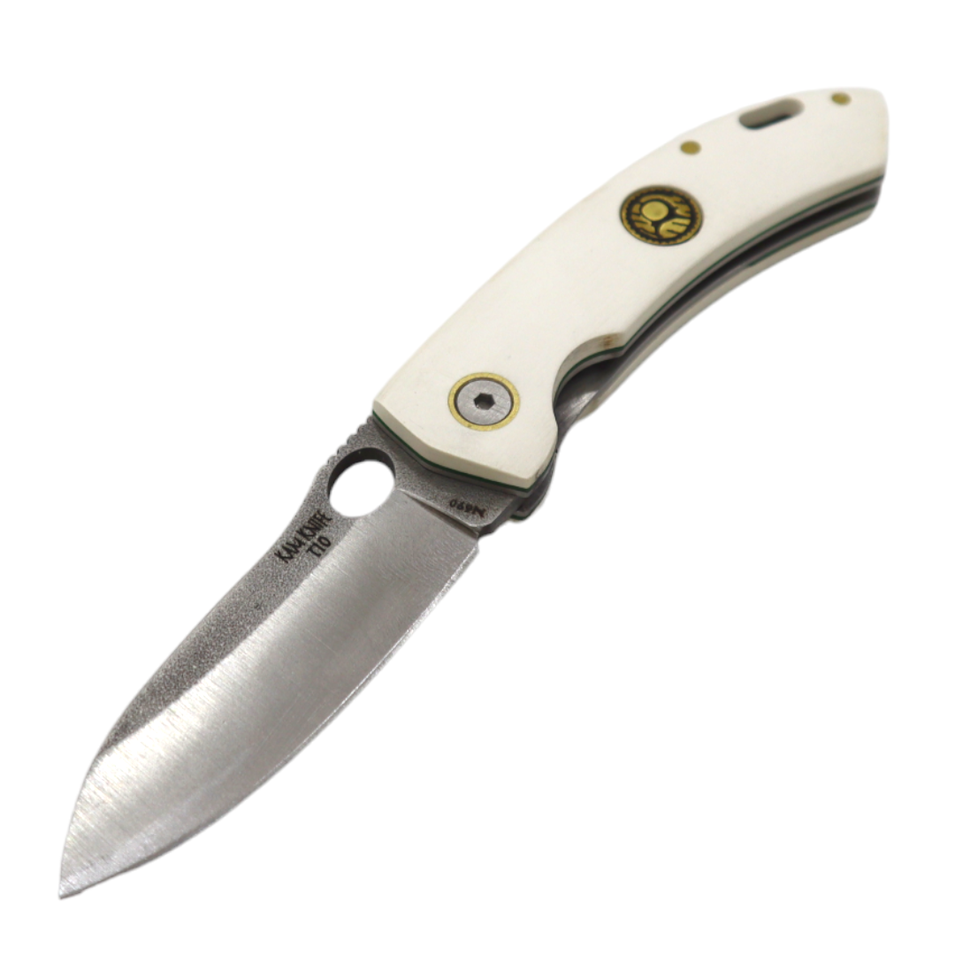 Kam Knife - T10 - N690 Steel - White Handle - Pocket Knife