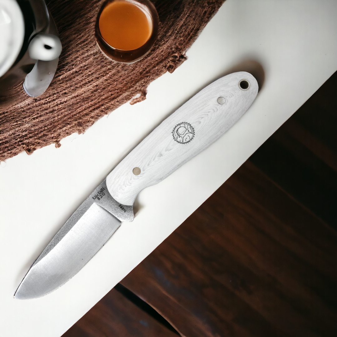 Kam Knife - B20 - N690 Steel - White Handle - Fixed Blade