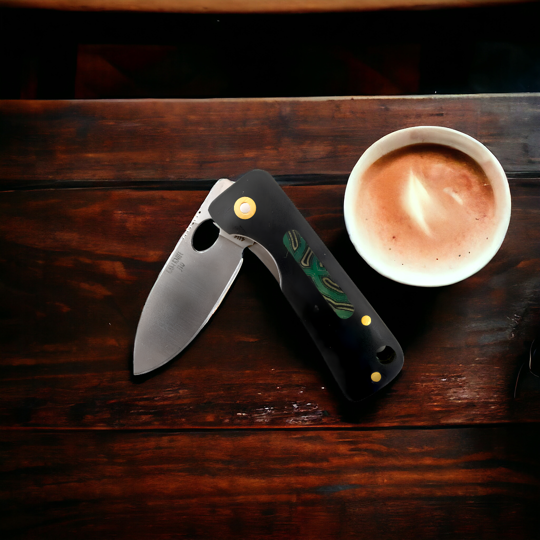 Kam Knife – J10 - 4116 Steel - Black G Micarta Handle - Pocket Knife