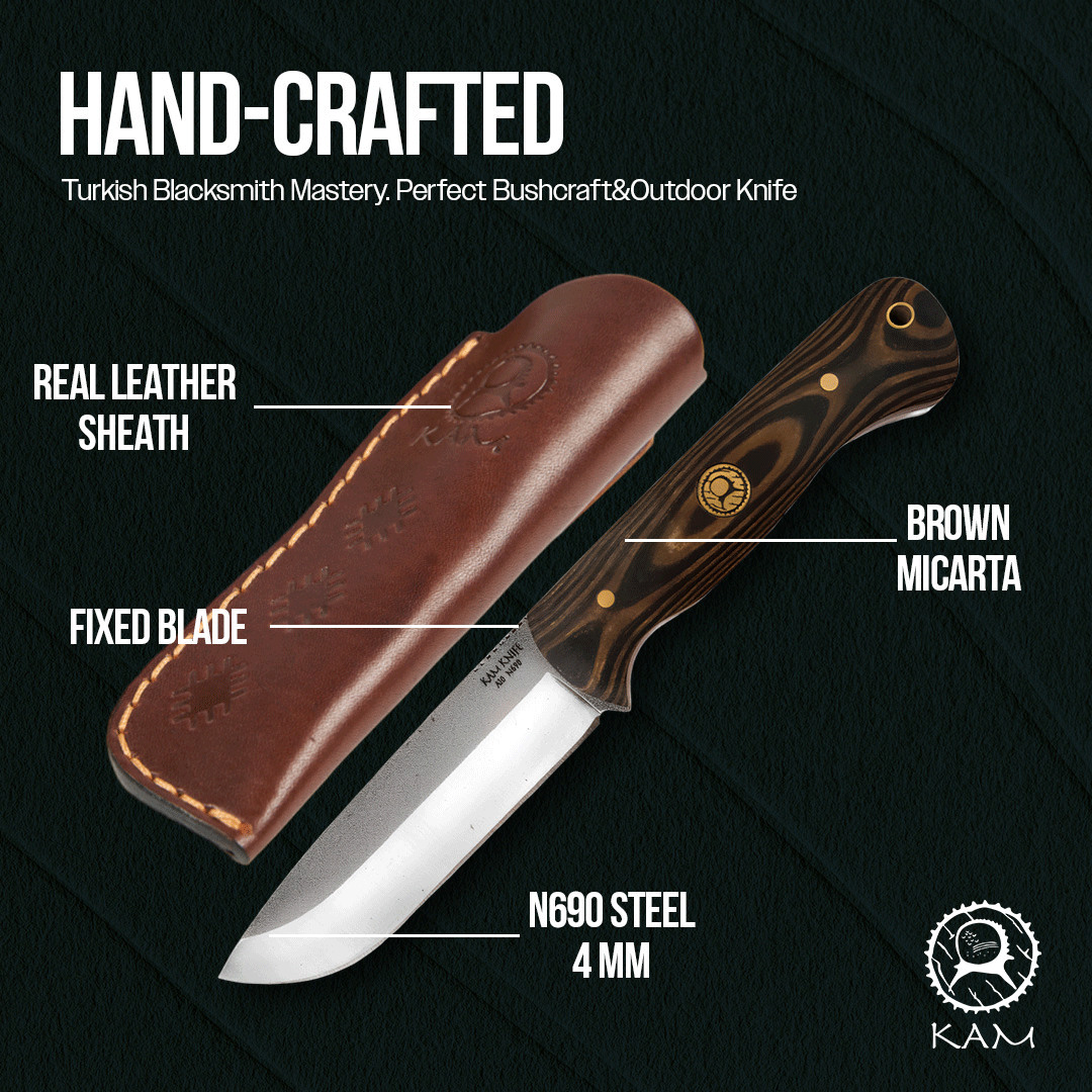 Kam Knife - A10 - N690 Steel - Black Handle - Fixed Blade