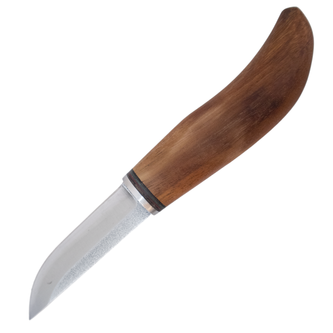 Kam Knife - P20 - D2 Steel - Maun Wood Curved Handle - Fixed Blade