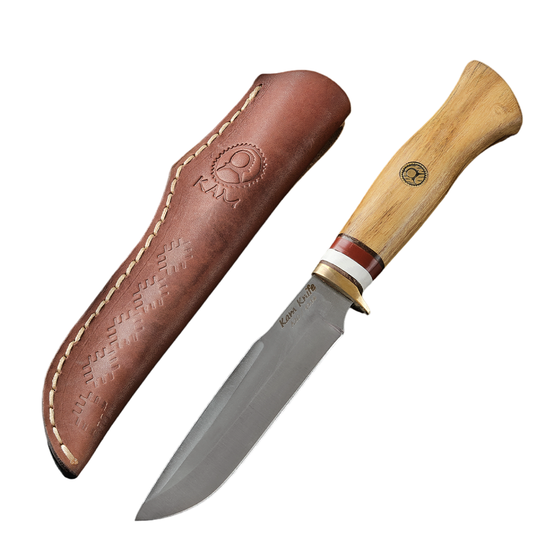 Kam Knife - Fixed-Blade Knife OUTOKUMPU  Stainless Steel 4116 with 5.11" Blade EDC Knife; Acacia Wood Handle Camping Knife; Large Hunting Knife Perfect for Outdoors and Hiking - Kam Knife US