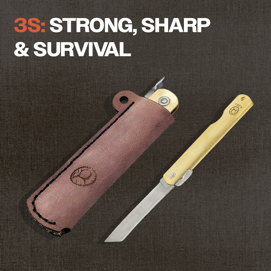 Kam Knife – Higo Knife CK75 Carbon Steel; Camping Knife with 3.14