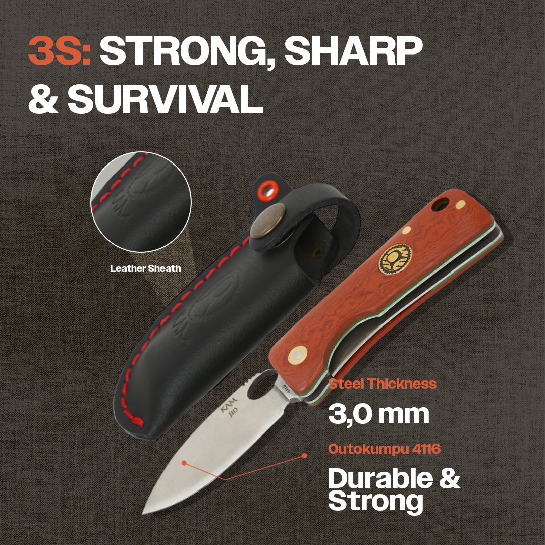 Kam Knife – Inside Lock Pocket Knife OTOKUMPU Survival EDC 4116 Knife with 2.75" Micarta Handle Camping Knife; Small Hunting Knife Perfect for Outdoors, Camping and Hiking - Kam Knife US
