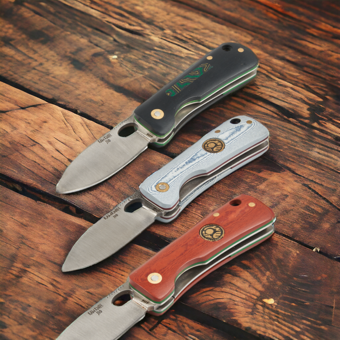 Kam Knife - J10 - D2 Steel - Jean Handle - Pocket Knife