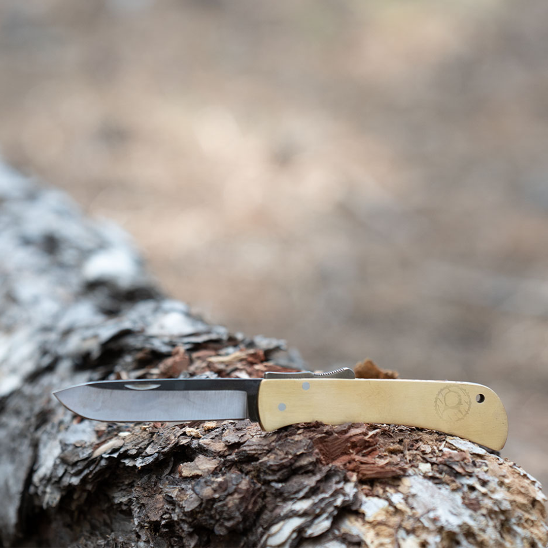 Kam Knife – Back Lock Pocket Knife Survival EDC Knife with 3.54" Brass Handle Camping Knife; Small Hunting Knife Perfect for Outdoors, Camping and Hiking - Kam Knife US
