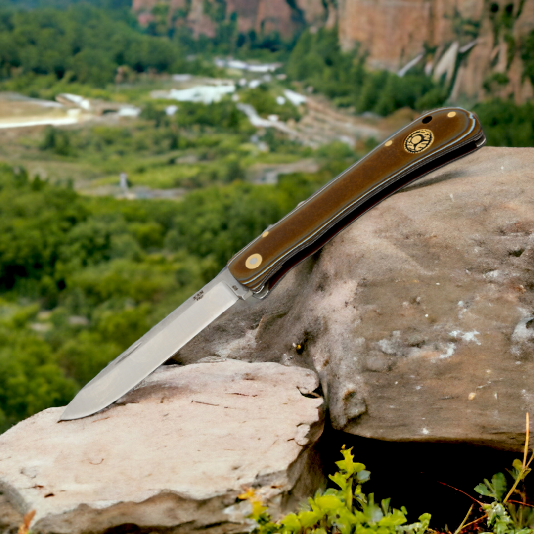 Kam Knife – Back Lock Pocket Knife Survival EDC Knife with 3.54" Micarta Handle Camping Knife; Small Hunting Knife Perfect for Outdoors, Camping and Hiking - Kam Knife US