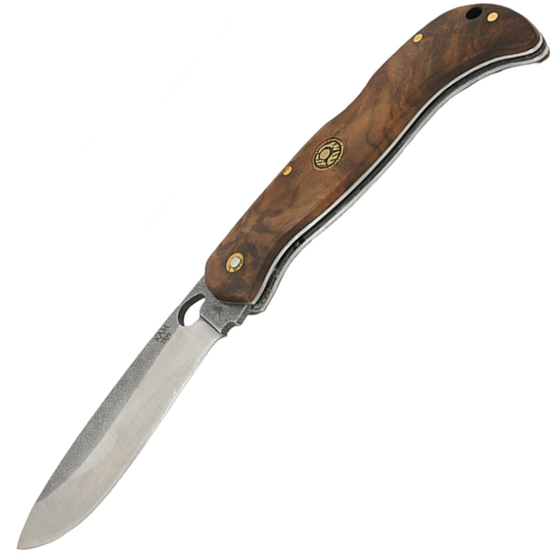 Kam Knife - Folding Knife BOHLER Stainless Steel N690 Camping Knife with 4.13" Blade; Walnut Handle Hunting Knife; Survival EDC Knife; Perfect for Outdoors and Hiking - Kam Knife US