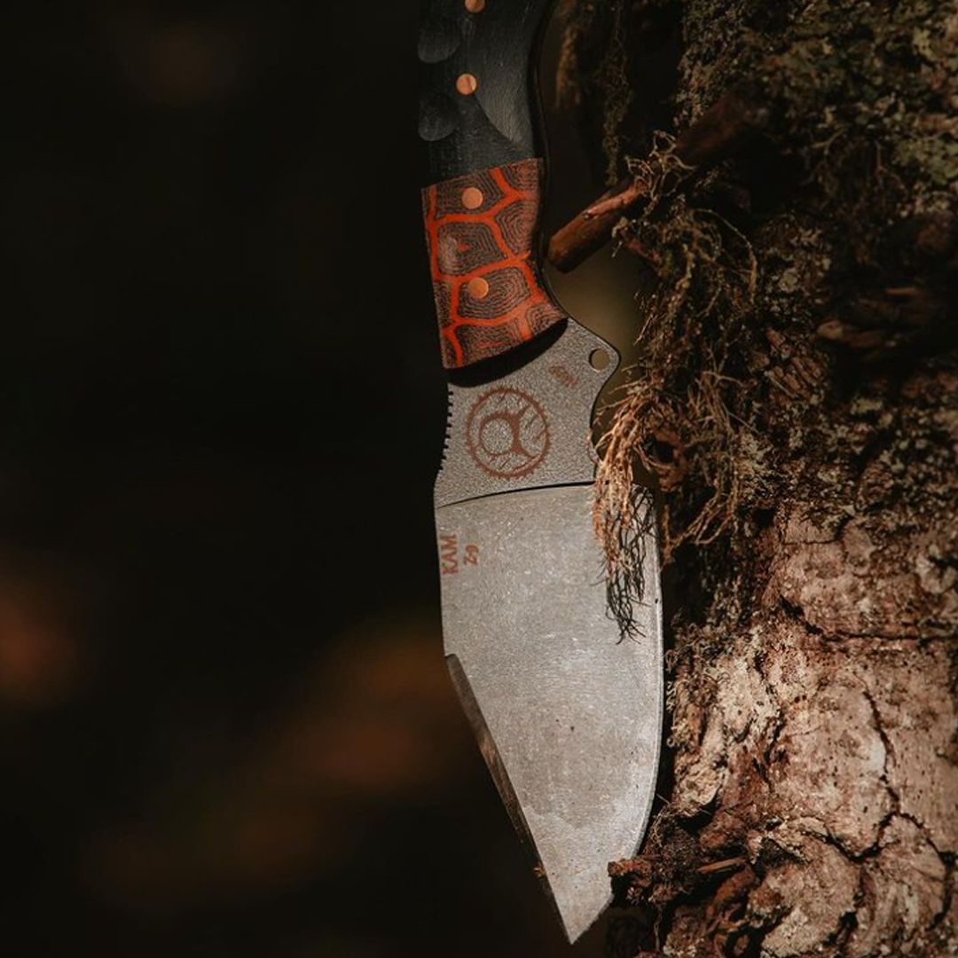 Kam Knife - Z9 - N690 Steel - Orange G Micarta Black Handle - Fixed Blade