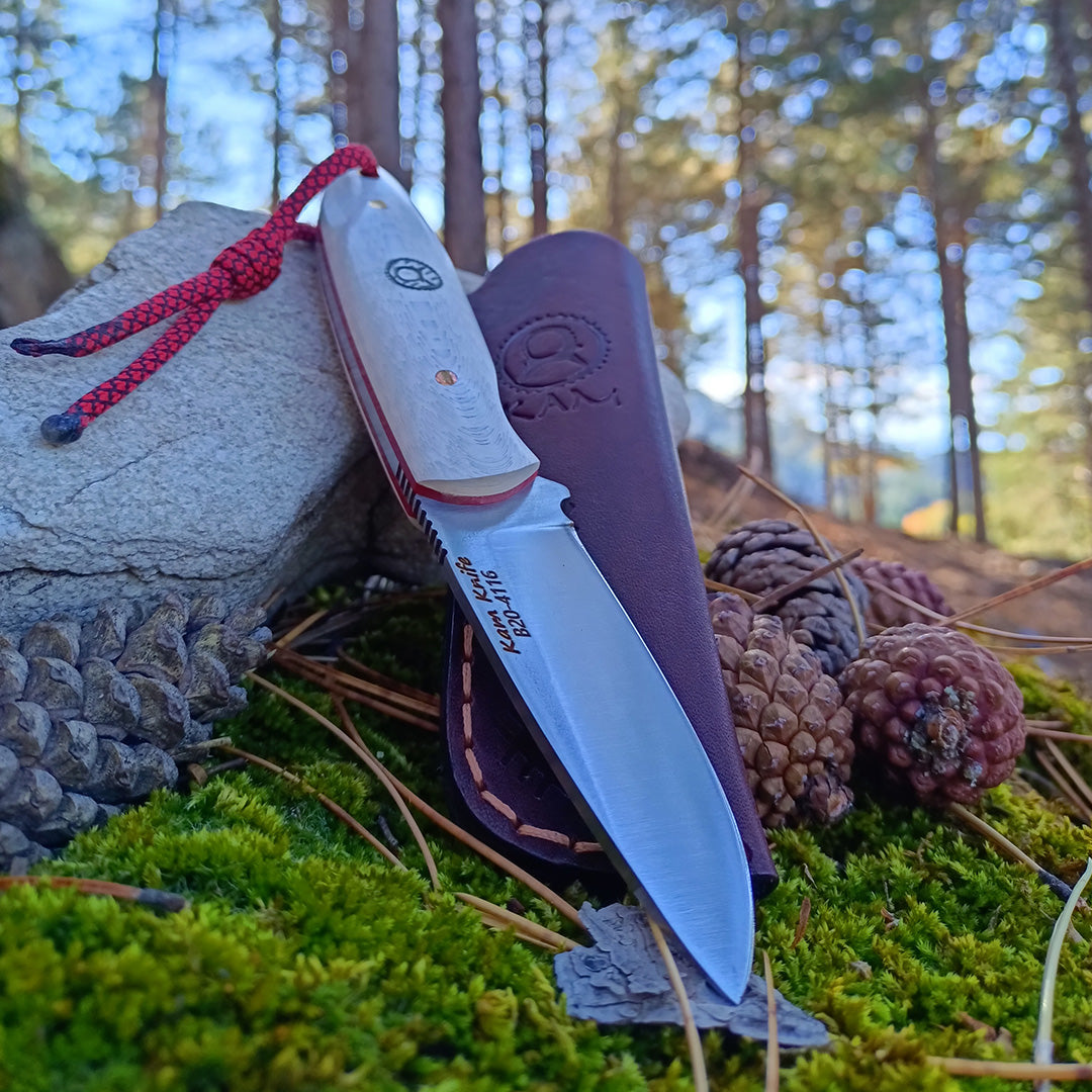 Kam Knife - Fixed-Blade Knife OUTOKUMPU  Stainless Steel 4116 with 3.34" Blade EDC Knife; Micarta Handle Camping Knife; Small Hunting Knife Perfect for Outdoors and Hiking - Kam Knife US
